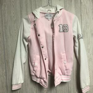 Pink varsity jacket